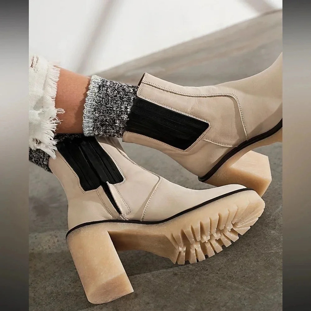 FREE PEOPLE JAMES CHELSEA LEATHER BOOTS